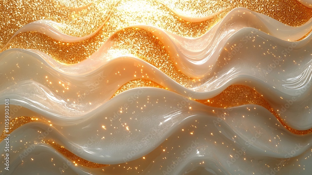 Luxurious Metallic Gradient Waves with Flowing Ripples Across Elegant Background Luxurious Metallic Gradient Waves with Flowing Ripples Across Elegant Background