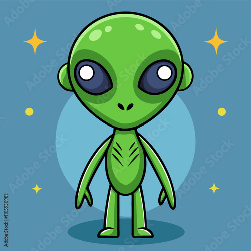 Colorful Alien Clipart Cartoon Vector Design
