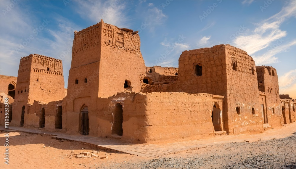 Diriyah traditional mud-brick architecture near Riyadh. Kingdom of Saudi Arabia. Diriyah traditional mud-brick architecture near Riyadh. Kingdom of Saudi Arabia.