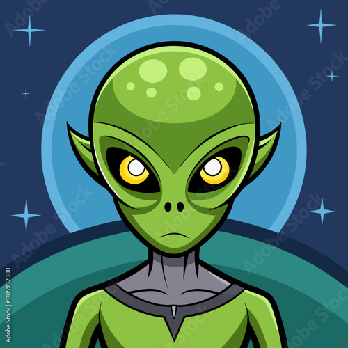 Colorful Alien Clipart Cartoon Vector Design
