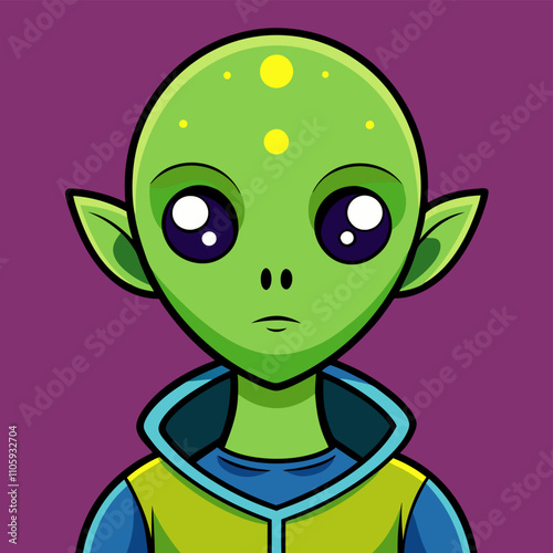 Colorful Alien Clipart Cartoon Vector Design
