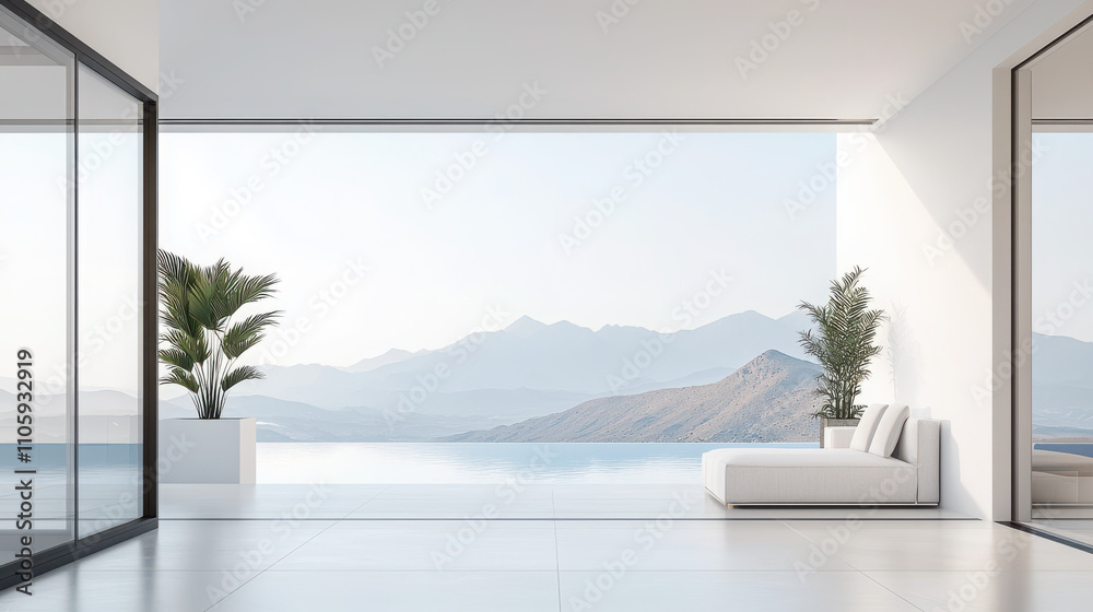 Fototapeta premium Modern house design innovative spaces with scenic outdoor views