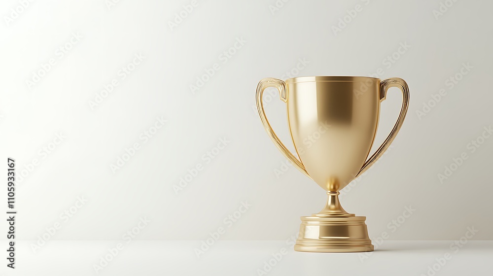 A Golden Trophy Stands on a White Surface A Golden Trophy Stands on a White Surface