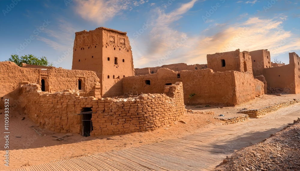 Diriyah traditional mud-brick architecture near Riyadh. Kingdom of Saudi Arabia. Diriyah traditional mud-brick architecture near Riyadh. Kingdom of Saudi Arabia.