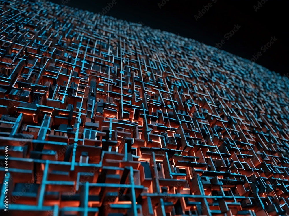 Naklejka premium Digital maze representing online security and data protection.