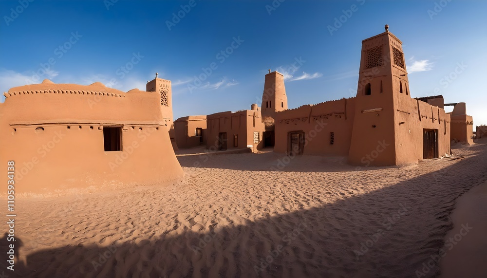 Diriyah traditional mud-brick architecture near Riyadh. Kingdom of Saudi Arabia. Diriyah traditional mud-brick architecture near Riyadh. Kingdom of Saudi Arabia.