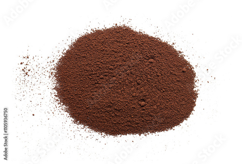Obraz na płótnie Ground coffee on white background. Arabica coffee scattered on white as abstract background. w salonie