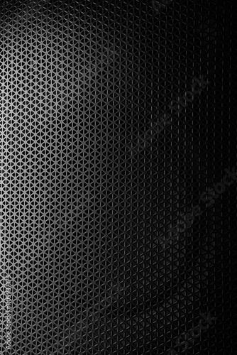 Black iron speaker grid texture. Speaker mesh as background.