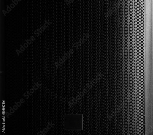 Obraz na płótnie Black iron speaker grid texture. Speaker mesh as background. w salonie
