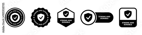 Strong and Durable - vector signs for information labels.