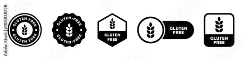 Gluten Free - vector signs for food product information labels.