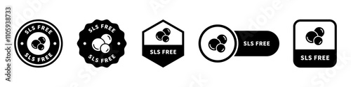 SLS Free - vector information labels for product.