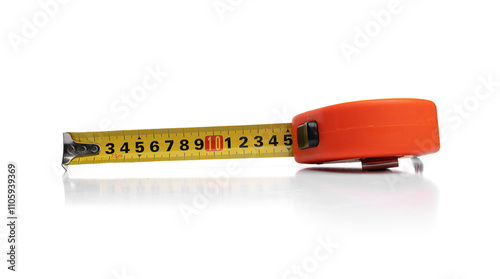 Obraz na płótnie The tape measure shows 15 centimeters on a white background. w salonie