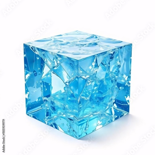 Isometric ice cube isolated on white