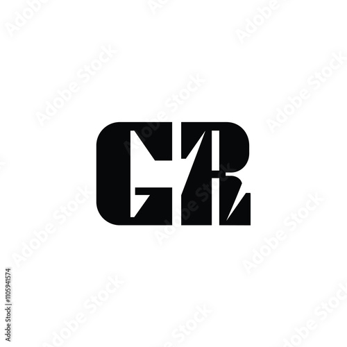 GR monogram logo design letter text name symbol monochrome logotype alphabet character simple logo