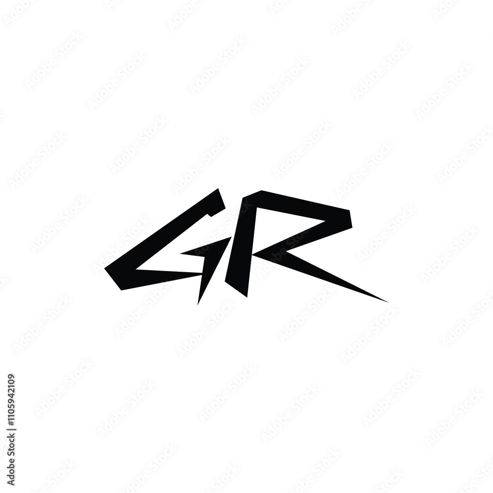 GR monogram logo design letter text name symbol monochrome logotype alphabet character simple logo GR monogram logo design letter text name symbol monochrome logotype alphabet character simple logo
