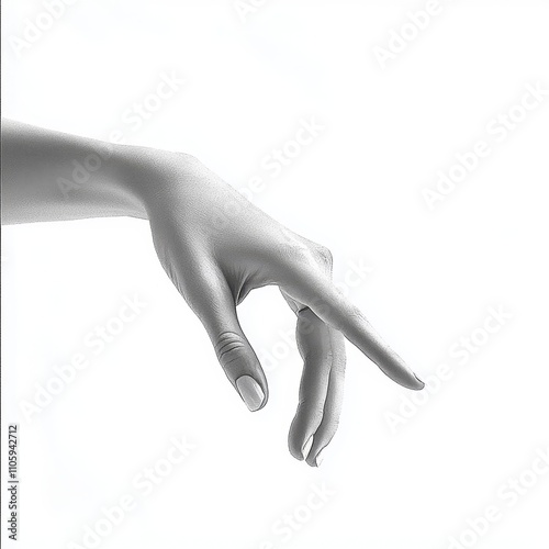 Elegant Female Hand Gesture in Minimalist Black and White Composition