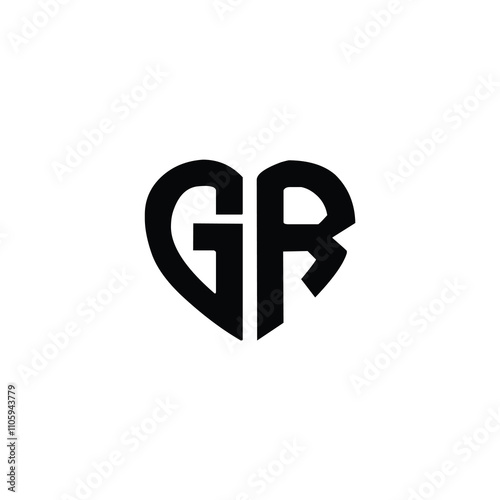 GR monogram logo design letter text name symbol monochrome logotype alphabet character simple logo