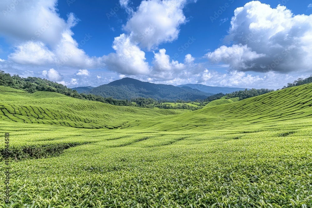 Landscape view of rice terraces in Asia, highlighting bio-ecological beauty and agricultural harmony.. Beautiful simple AI generated image Landscape view of rice terraces in Asia, highlighting bio-ecological beauty and agricultural harmony.. Beautiful simple AI generated image
