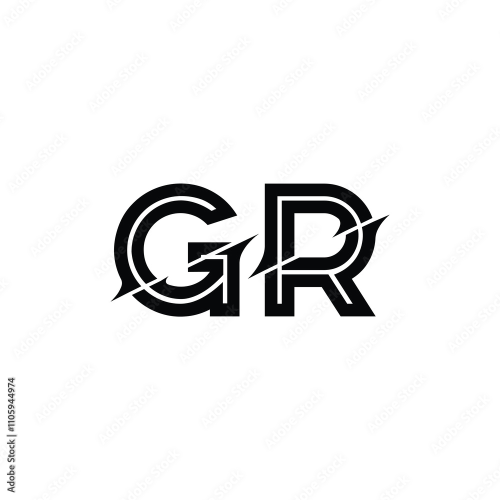 GR monogram logo design letter text name symbol monochrome logotype alphabet character simple logo GR monogram logo design letter text name symbol monochrome logotype alphabet character simple logo