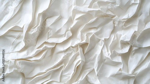 Texture of white crumpled paper