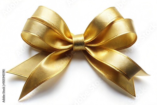 golden bow isolated on white
