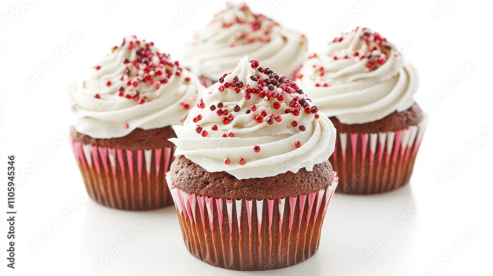 Delightful Christmas Themed Cupcakes with Festive Frosting and Sprinkles Delightful Christmas Themed Cupcakes with Festive Frosting and Sprinkles