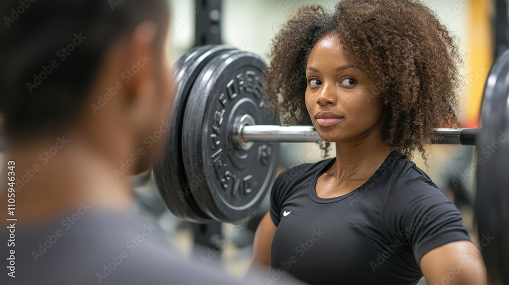Strong Woman Lifting Weights in Gym Setting Strong Woman Lifting Weights in Gym Setting