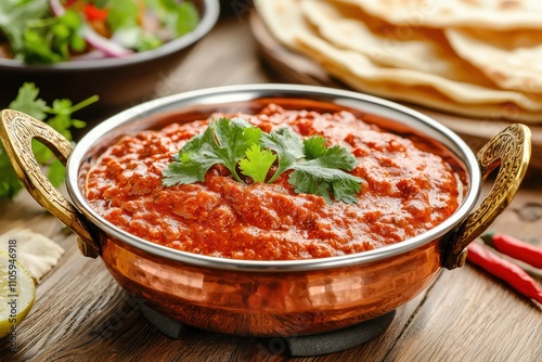 Rich and Creamy Tomato Curry with Fresh Cilantro Garnish