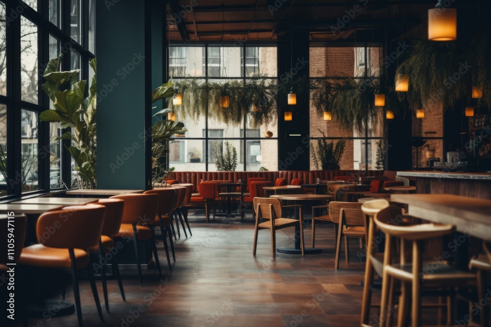 Fototapeta premium Interior of a loft cafe restaurant