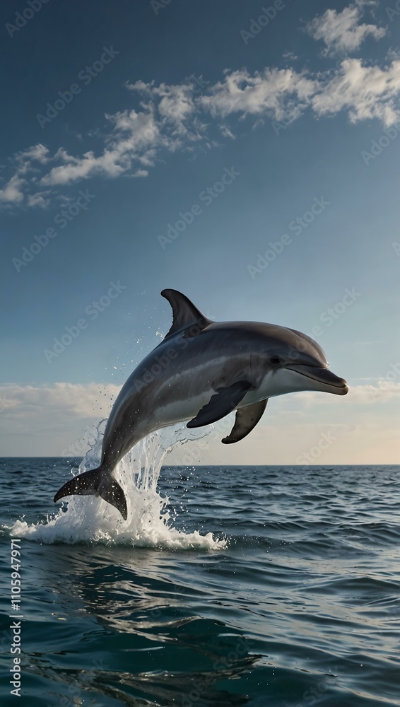 Fototapeta premium Dolphin jumping in the ocean.