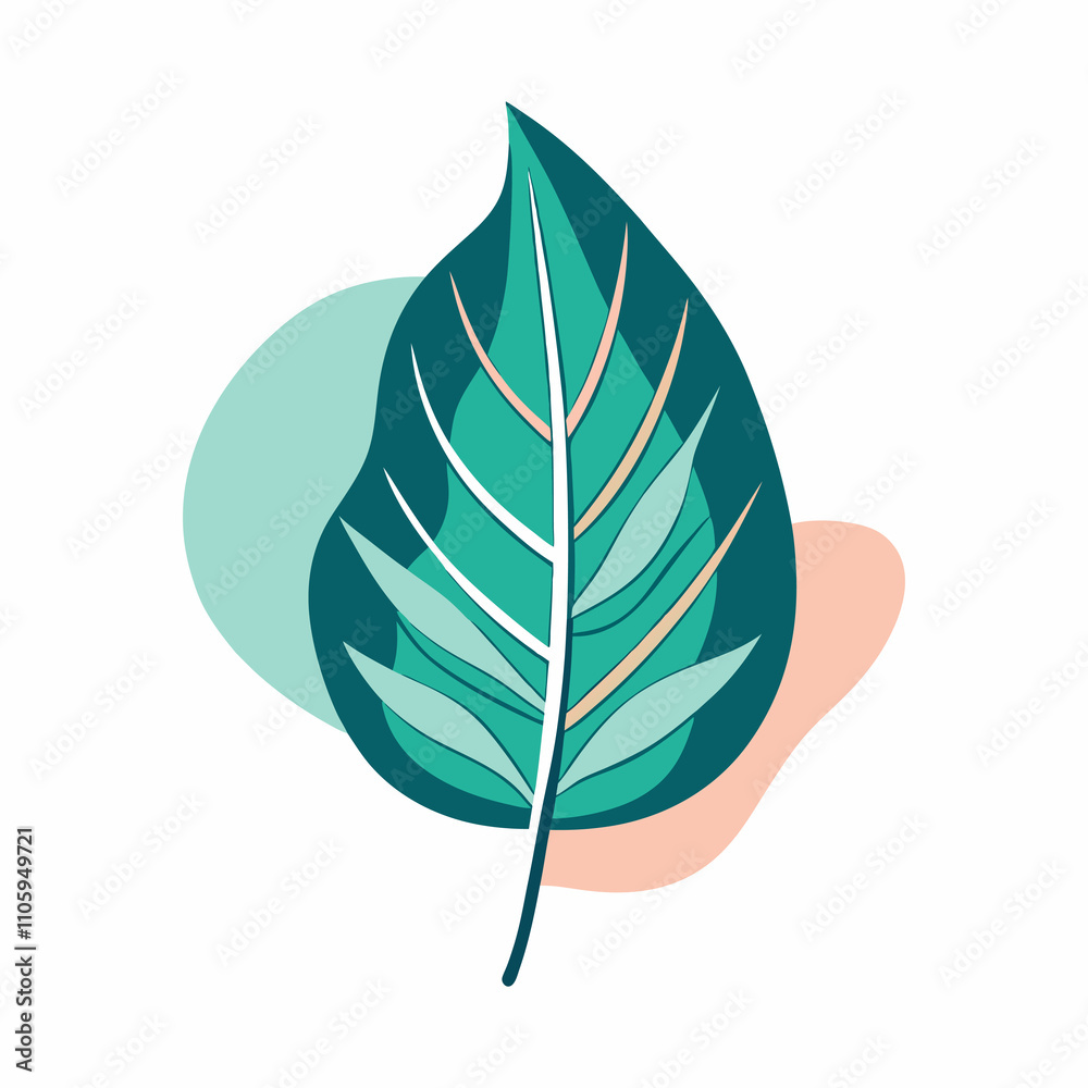 a green leaf with a blue and pink background. a green leaf with a blue and pink background.