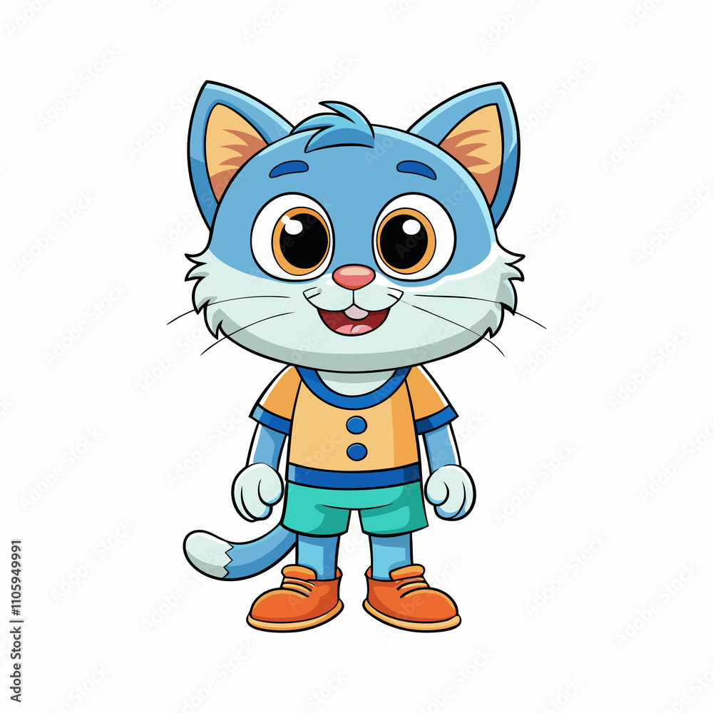 a drawing of a cat wearing a vest and boots. a drawing of a cat wearing a vest and boots.