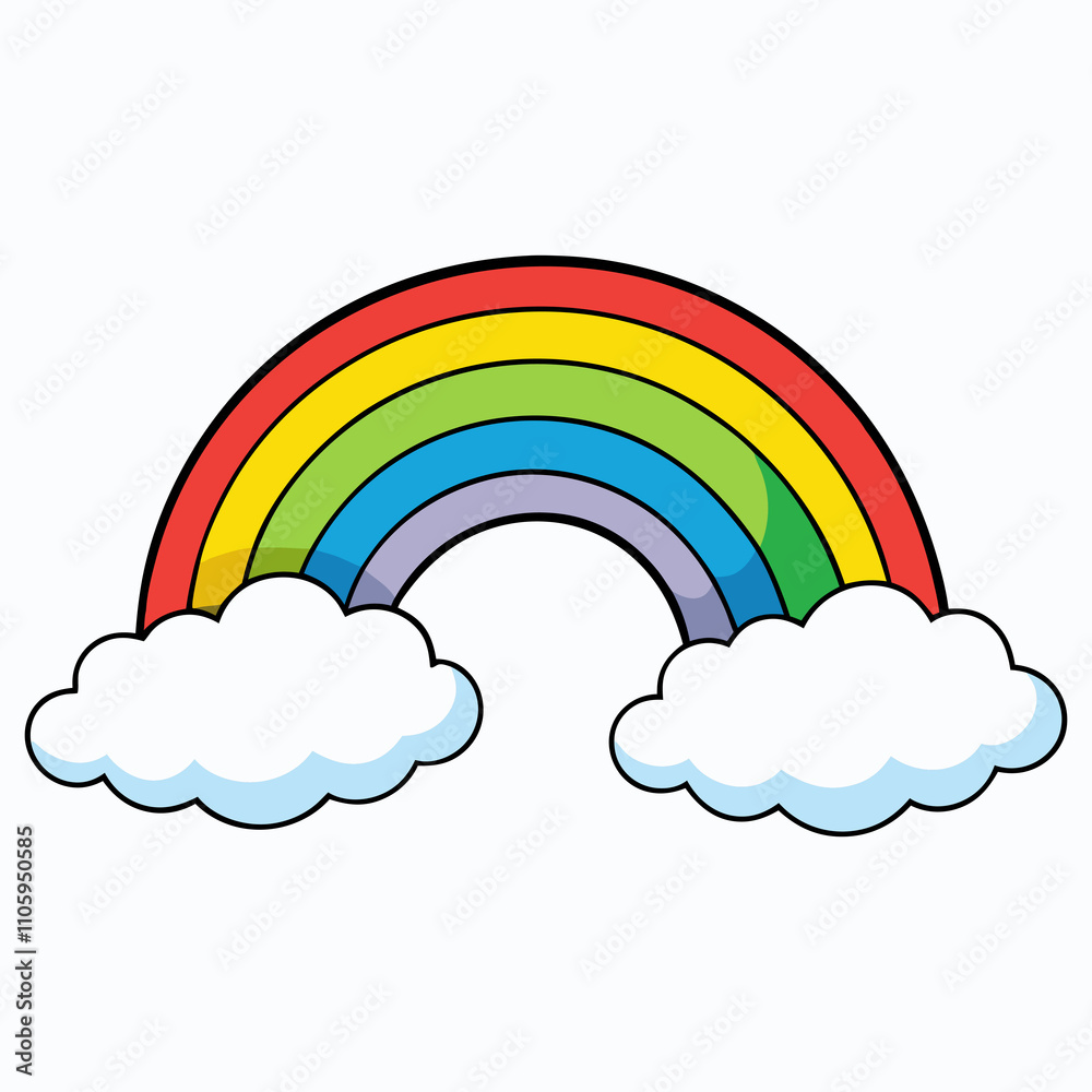 a rainbow with clouds and a rainbow on the top. a rainbow with clouds and a rainbow on the top.