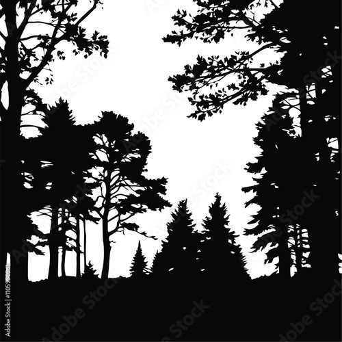 Forest - Forest Silhouette - Forest Cut Files - Forest Clipart - Forest Design - Forest Vector - Trees - Woods