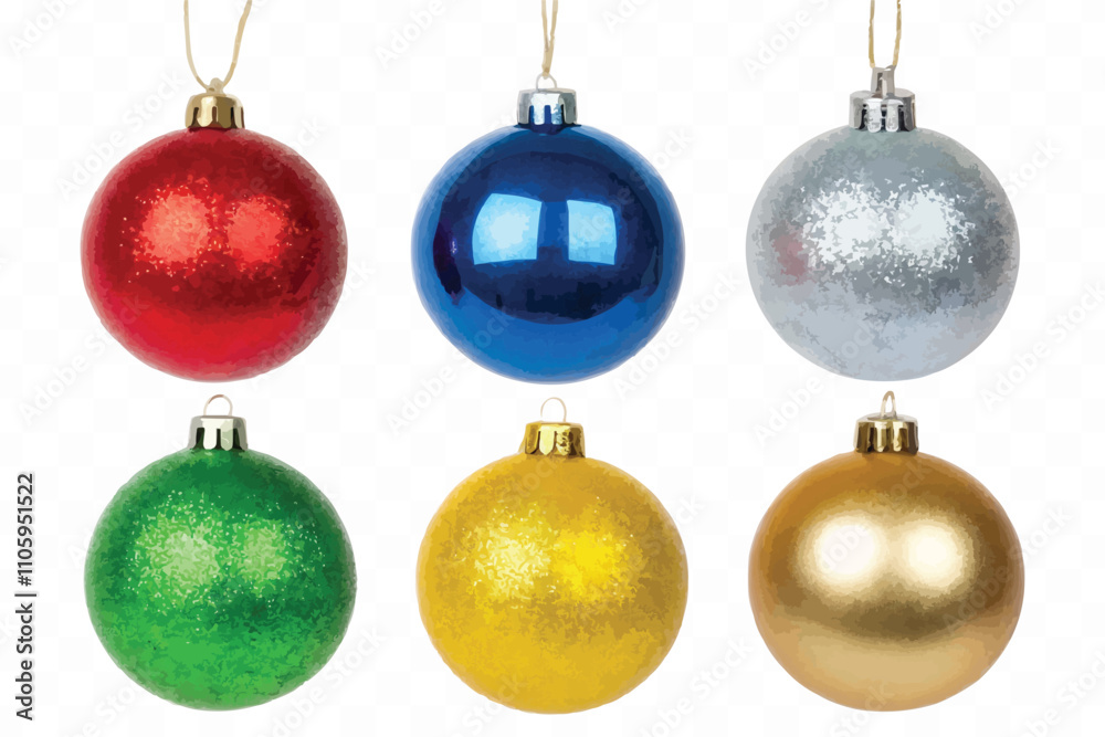 abstract 3d christmas ornament balls on ribbon with bow isolated on a white background abstract 3d christmas ornament balls on ribbon with bow isolated on a white background