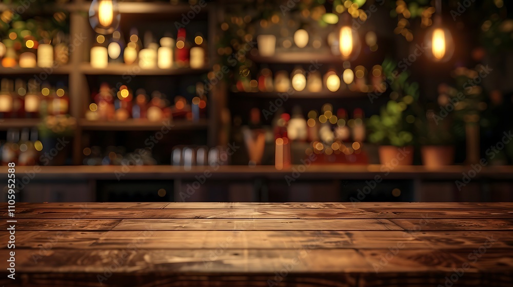 Empty wooden table with christmas theme in background, Warm Glow: A Cozy Evening at a Wooden Table Empty wooden table with christmas theme in background, Warm Glow: A Cozy Evening at a Wooden Table