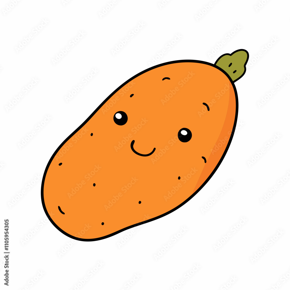 Sweet potato vector with a white background