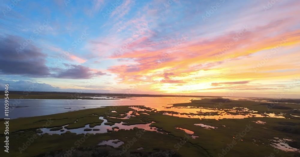 Obraz premium Sunrise over the Tolomato River, Nov. 09, 2024