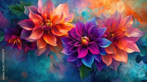 Elegant flowers blooming in vibrant hues