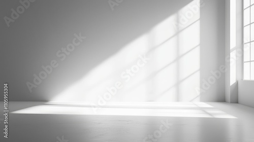 Bright and Spacious White Wall Background with Minimalist Design and Luminous Natural Lighting