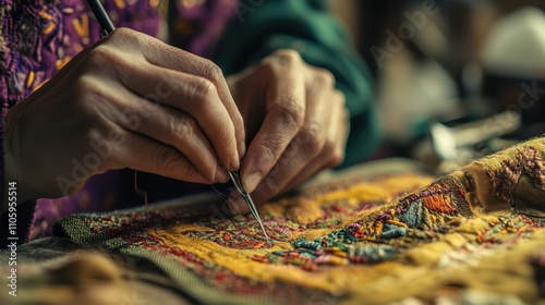Artisan Craftsmanship in Detail: The Artistic Process of Stitching Fabric and Threads