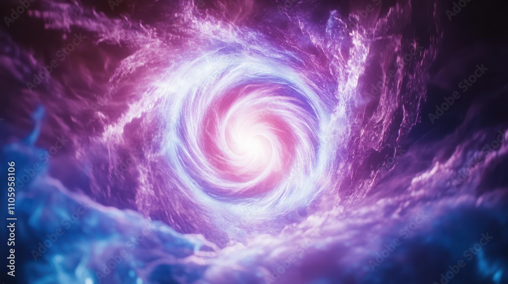Cosmic Swirl A Vibrant Nebula Vortex In Space