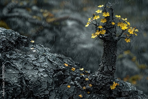 small tree and plant  in the sea photo