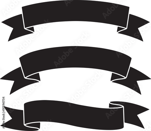 Set ribon banner vector Illustration