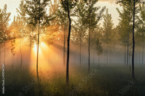 lumière à travers bois