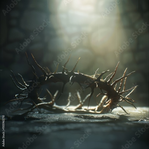 Isolated crown of thorns photo