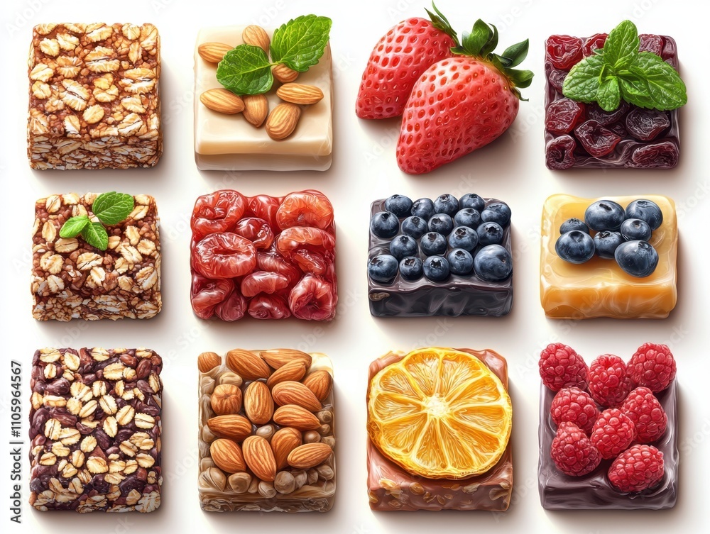 A set of various healthy snacks popular that are often encountered in everyday life A set of various healthy snacks popular that are often encountered in everyday life