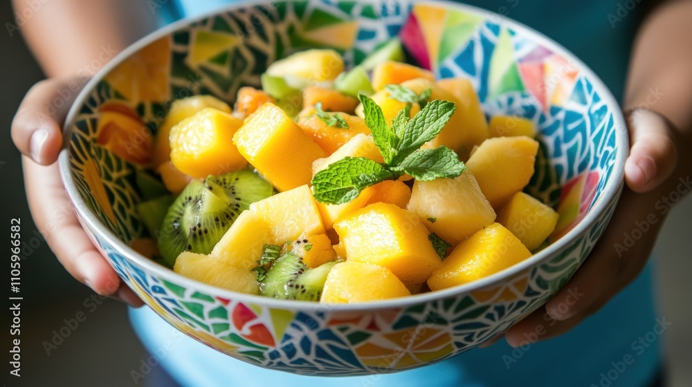 A Colorful Bowl of Fresh Tropical Fruit Salad A Colorful Bowl of Fresh Tropical Fruit Salad