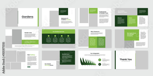 agriculture and garden presentation template design, garden presentation template slide